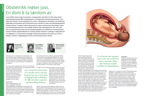 Bilete av artikkelen "Obstetrikk møter juss. Ein dom å ta lærdom av" i Gynekologen 1-2023.