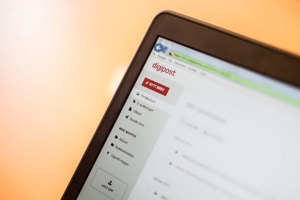 Bilde av en pc-skjerm der brukeren er inne på Digipost.no. Foto: Ådne Sinnes.