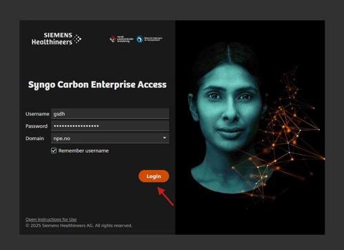Skjermbilde som viser hvordan påloggingen til bildeløsningen ser ut.